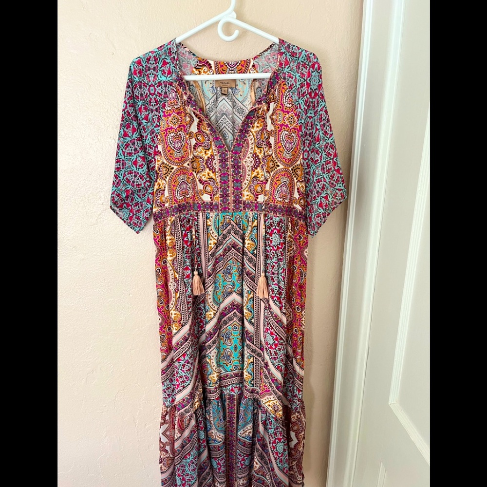 Kachel Anthropologie Travi Printed Maxi Dress, Size Medium.